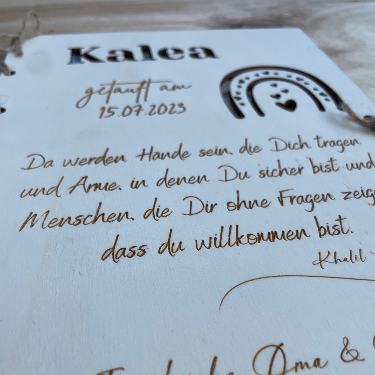 Geldgeschenk Taufe - Taufkarte mit persönlicher Wunschgravur