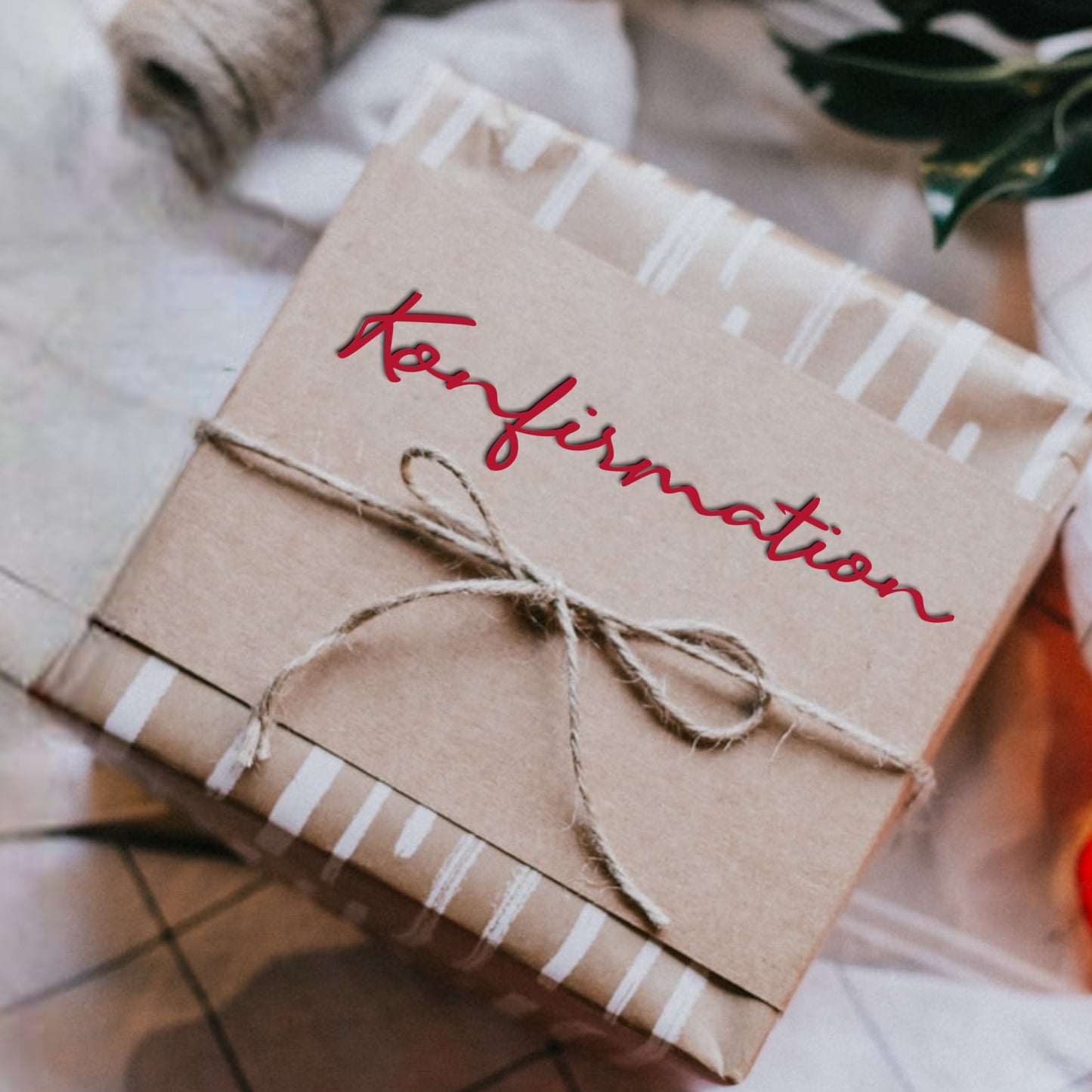 Schriftzug Konfirmation aus Holz in verschiedenen Farben und 6 Schriftarten