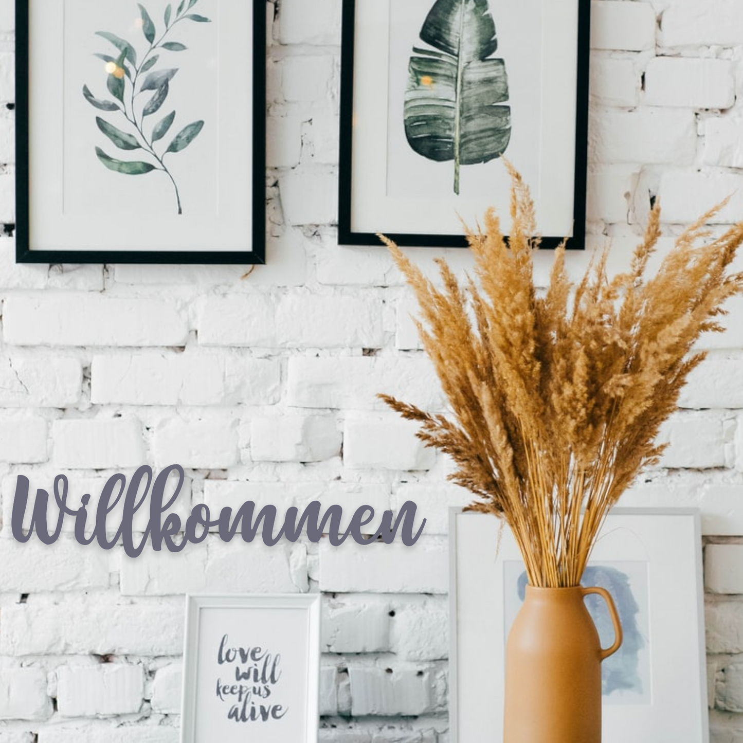 Schriftzug Willkommen aus Holz in verschiedenen Farben und 6 Schriftarten