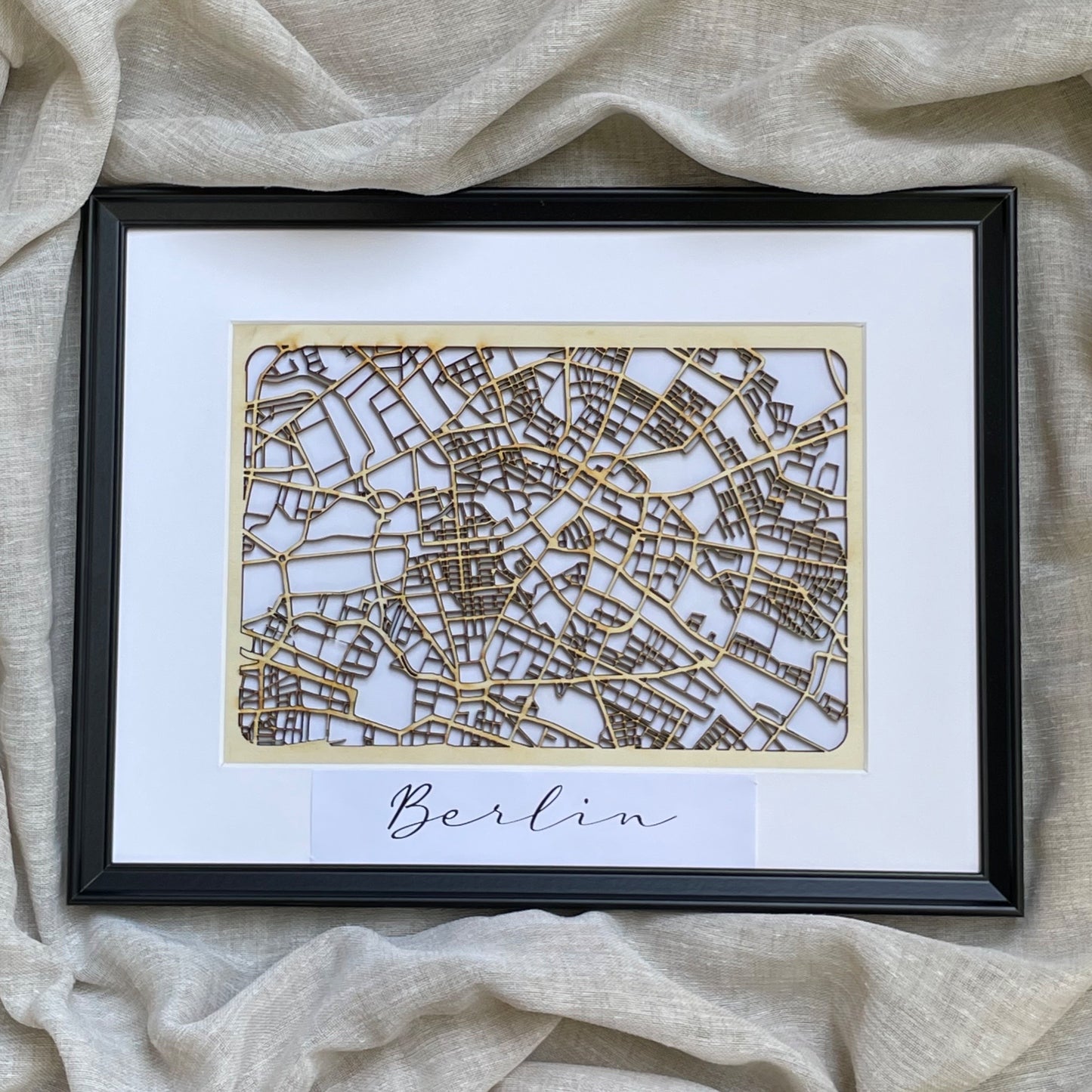Stadtplan aus Holz