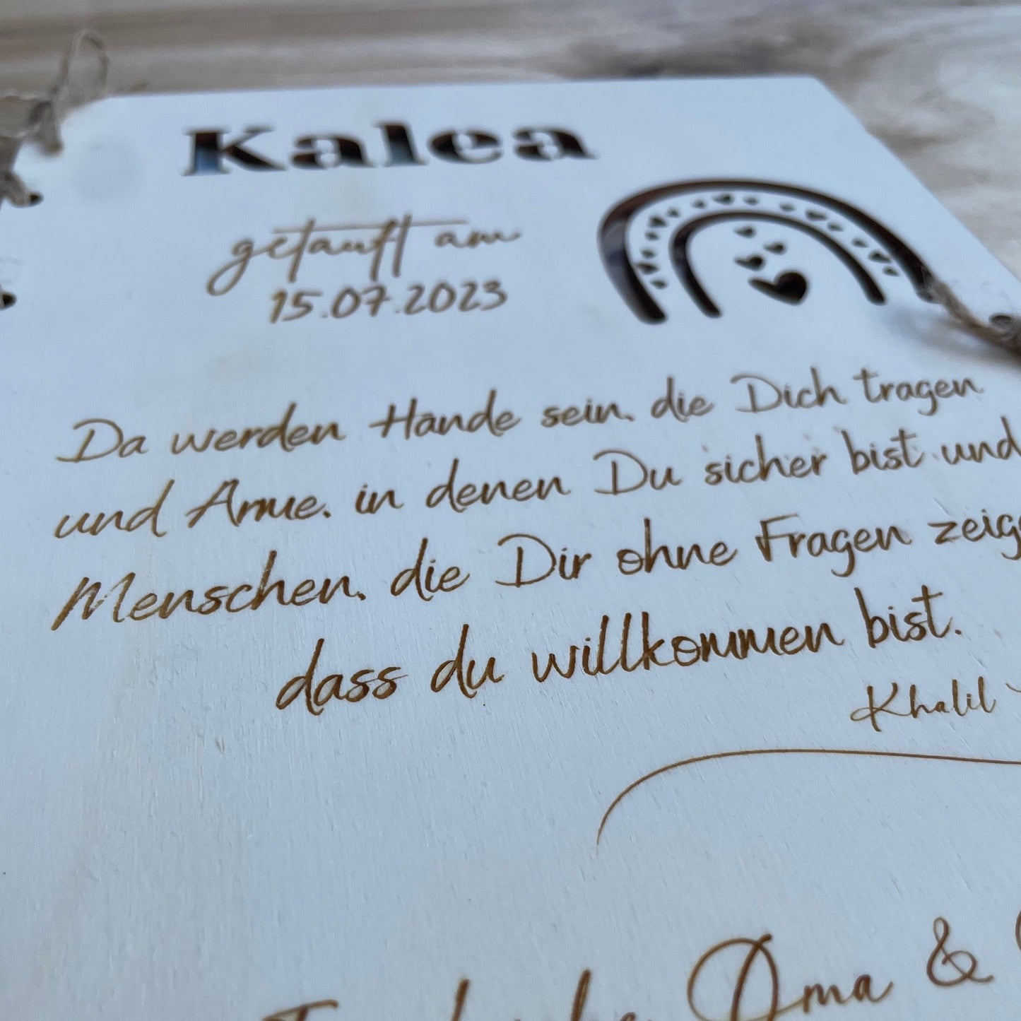Geldgeschenk Taufe - Taufkarte mit persönlicher Wunschgravur