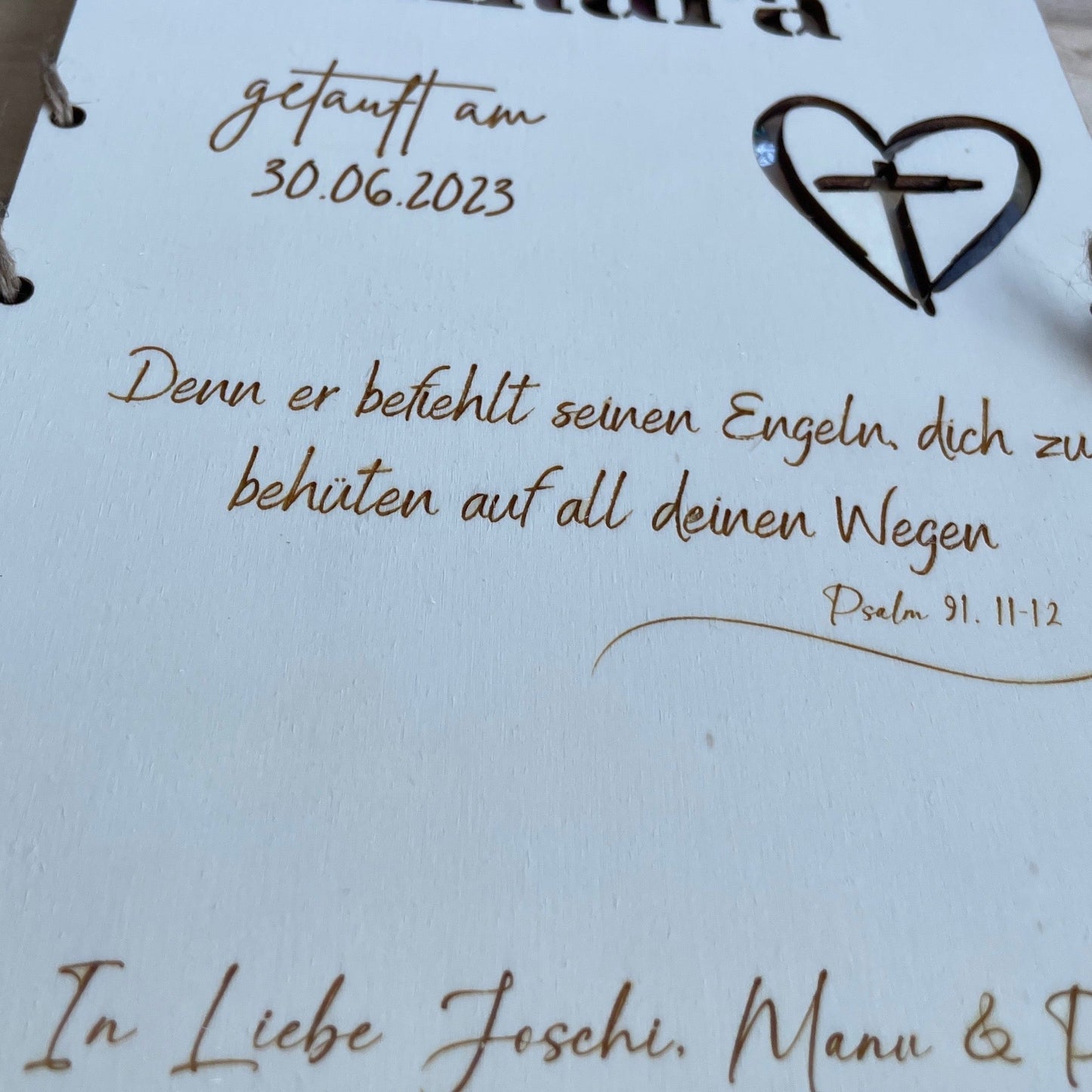 Geldgeschenk Taufe - Taufkarte mit persönlicher Wunschgravur