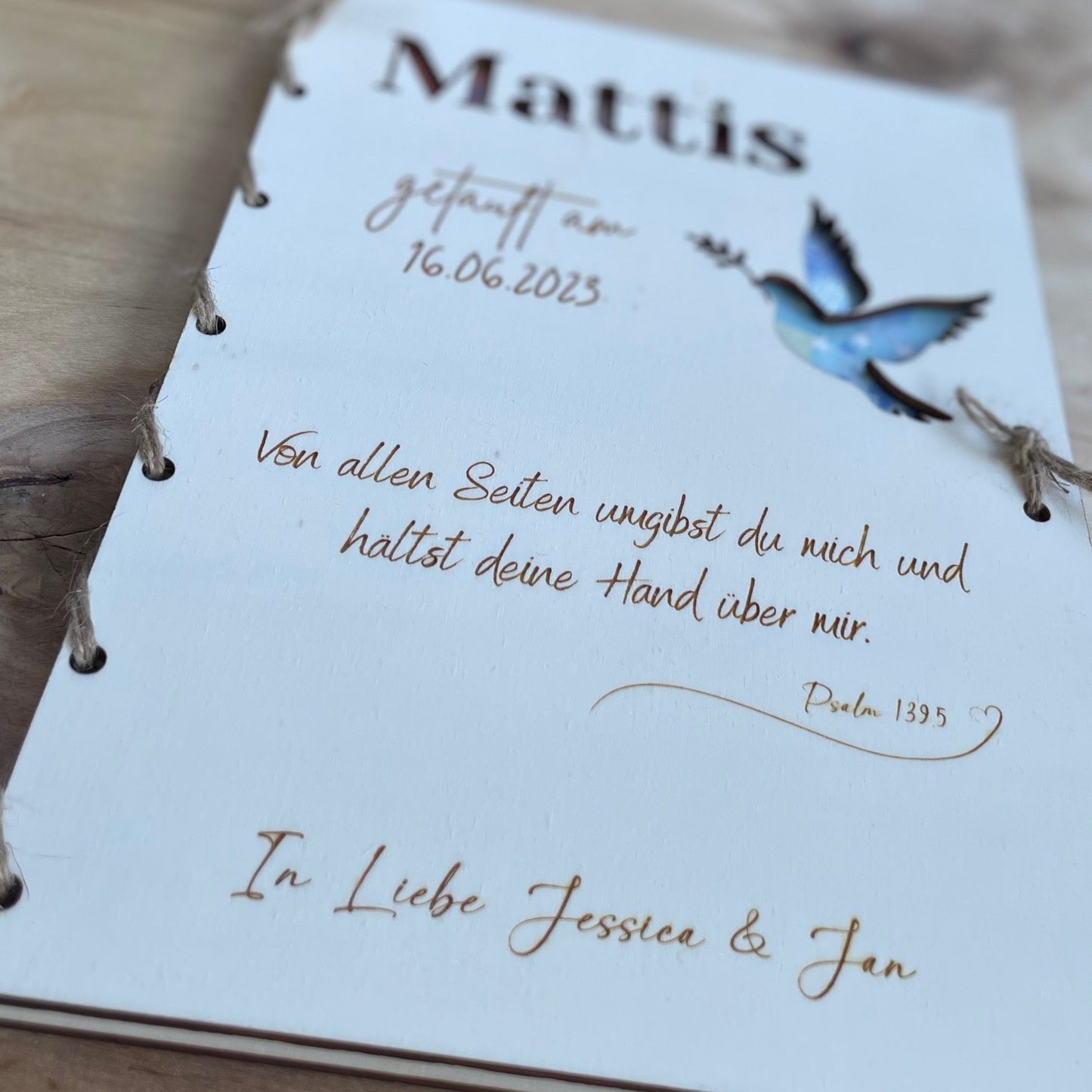 Geldgeschenk Taufe - Taufkarte mit persönlicher Wunschgravur