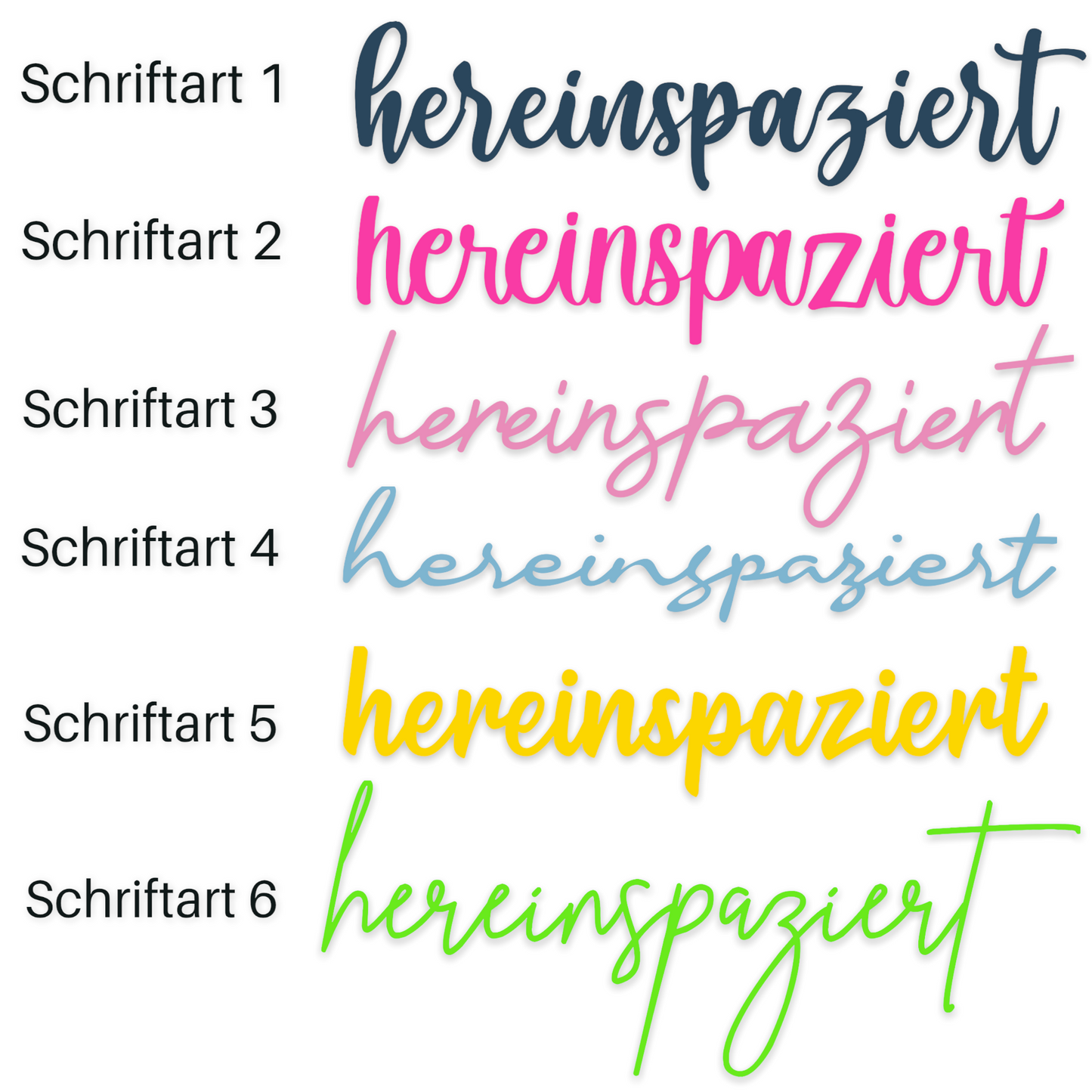 Schriftzug hereinspaziert